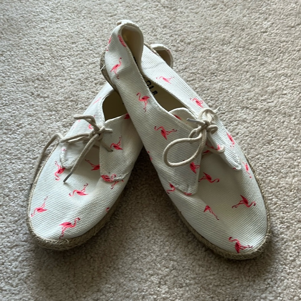 EUC Flamingo Espadrille Sneakers || Pink and White